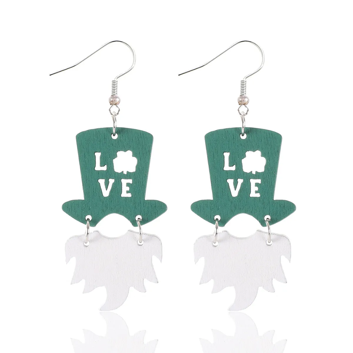 Wholesale St. Patrick LOVE Hat Wooden Earrings