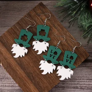 Wholesale St. Patrick LOVE Hat Wooden Earrings