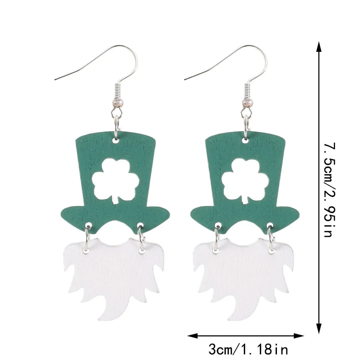 Wholesale St. Patrick LOVE Hat Wooden Earrings