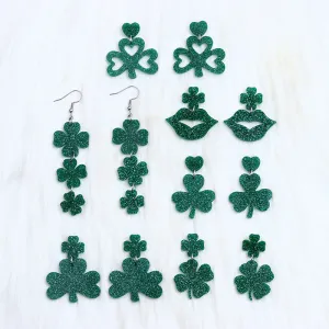 Wholesale St. Patrick's Day Beer Festival Acrylic Clover Earrings