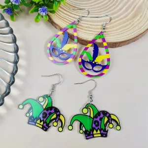 Wholesale St. Patrick's Day Carnival Party Clown Hat Masked Girl High Heels Earrings