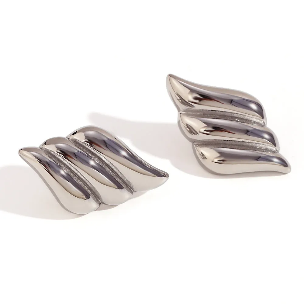 Wholesale Stainless Steel 18K Gold Plated Irregular Geometric Love Earrings