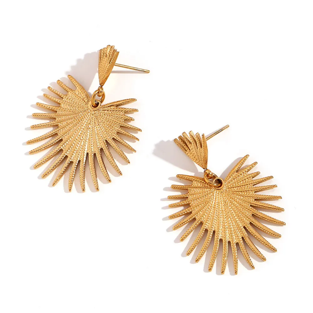 Wholesale Stainless Steel 18K Gold Plated Irregular Geometric Love Earrings