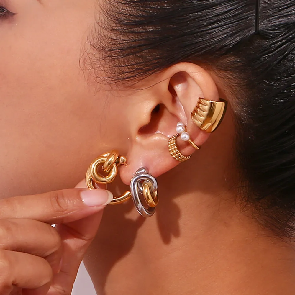 Wholesale Stainless Steel 18K Gold Plated Irregular Geometric Love Earrings