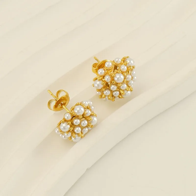 Wholesale Stainless Steel 18k Pearl Earrings