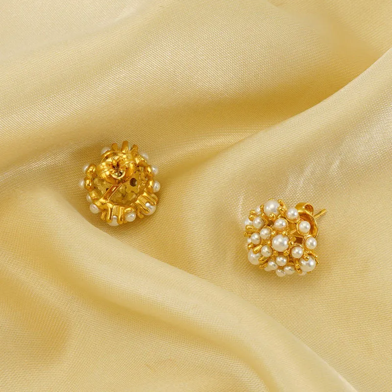 Wholesale Stainless Steel 18k Pearl Earrings
