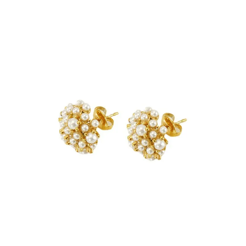 Wholesale Stainless Steel 18k Pearl Earrings