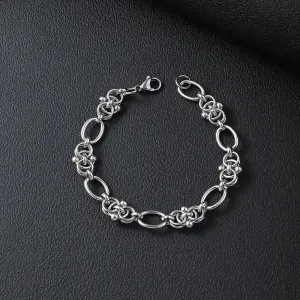 Wholesale Stainless steel bracelet wholesale men's and women's simple fashion egg-shaped handmade chain titanium steel bracelet jewelry