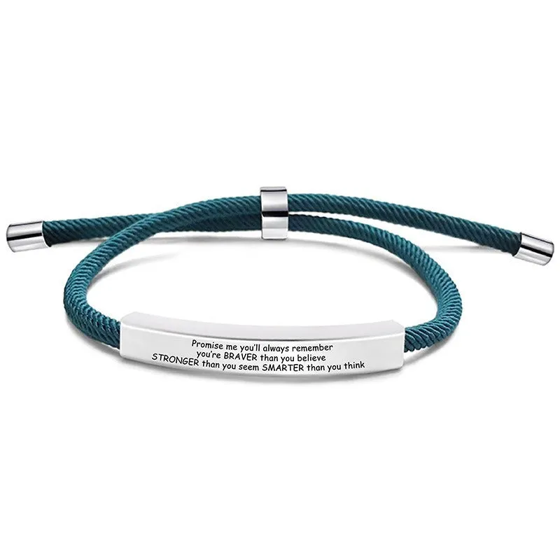 Wholesale Stainless Steel Braided 2024 Graduation Season Day Engraved Bracelet