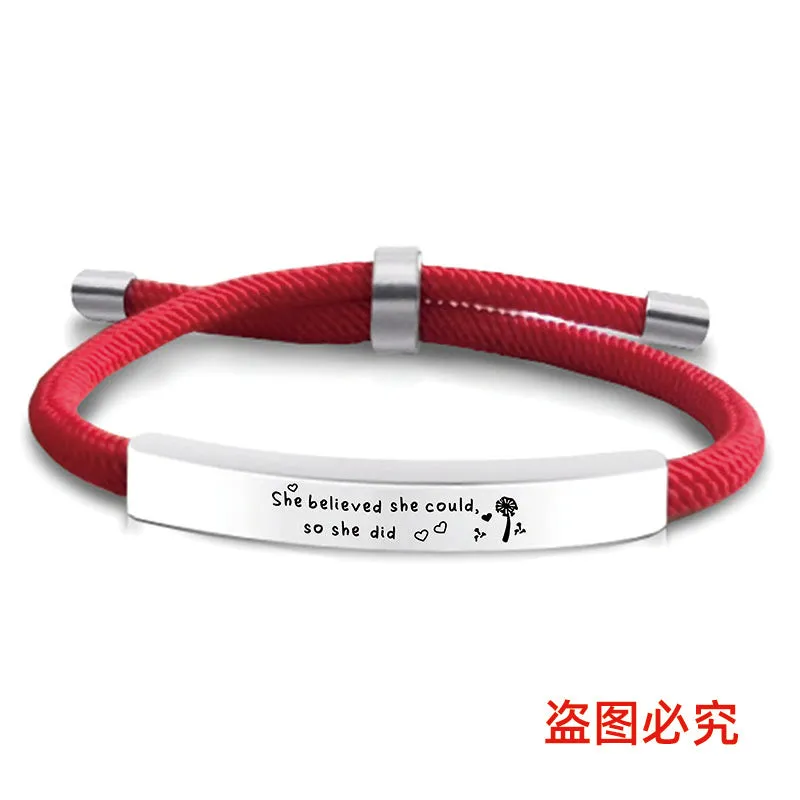 Wholesale Stainless Steel Braided 2024 Graduation Season Day Engraved Bracelet