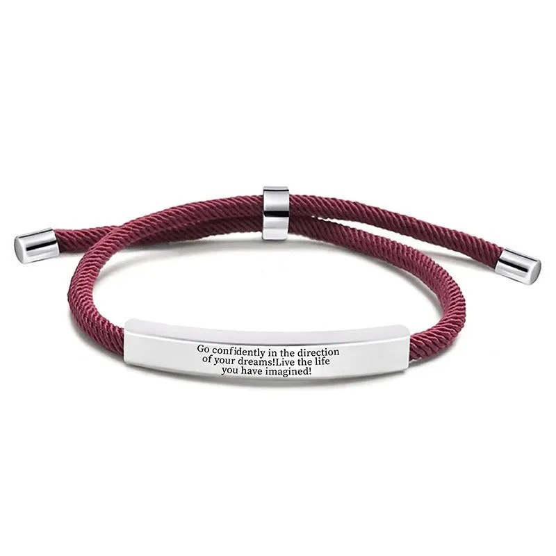 Wholesale Stainless Steel Braided 2024 Graduation Season Day Engraved Bracelet
