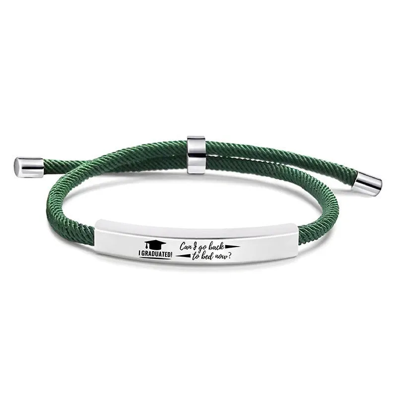 Wholesale Stainless Steel Braided 2024 Graduation Season Day Engraved Bracelet