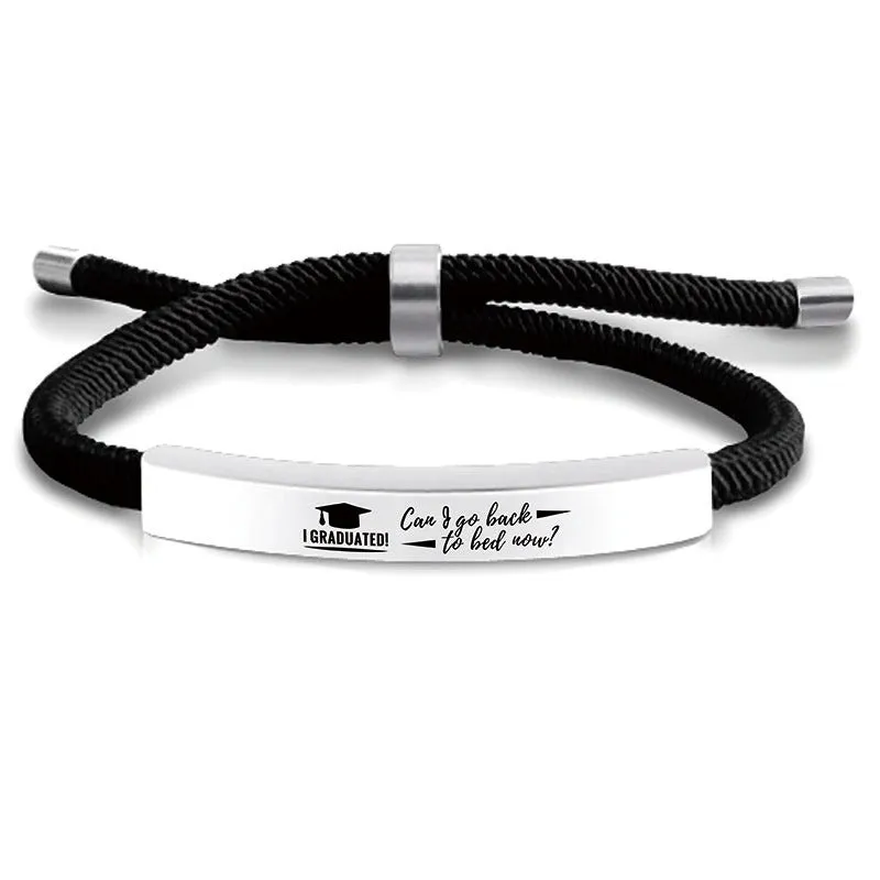 Wholesale Stainless Steel Braided 2024 Graduation Season Day Engraved Bracelet