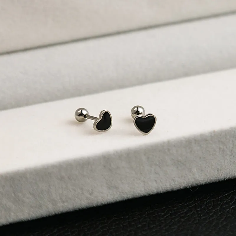 Wholesale Stainless Steel Cross Geometric Black Series Earrings