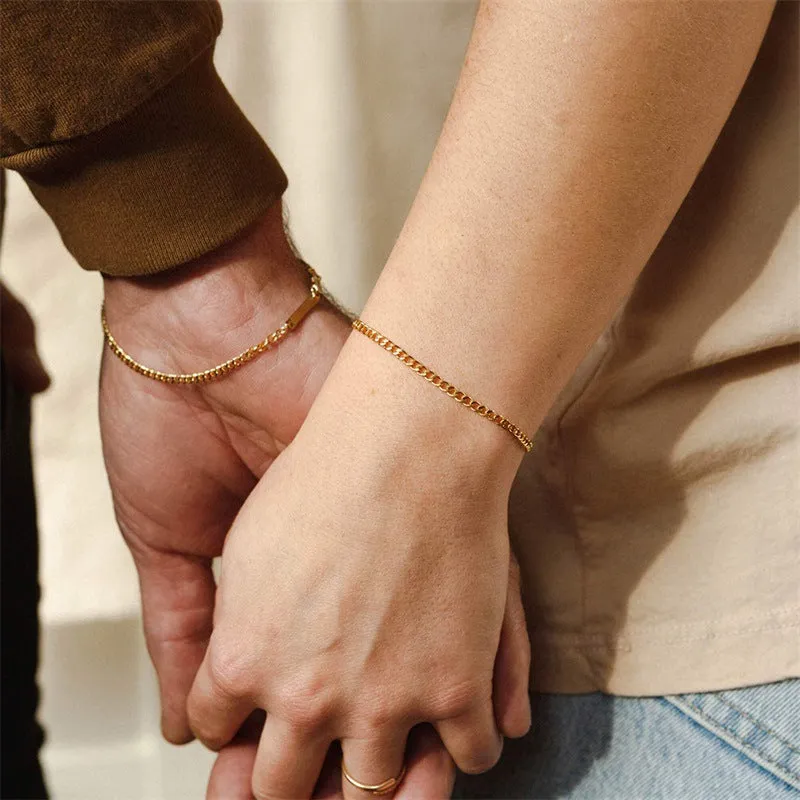 Wholesale Stainless Steel Gold Plated Fashion Cuban Bracelet