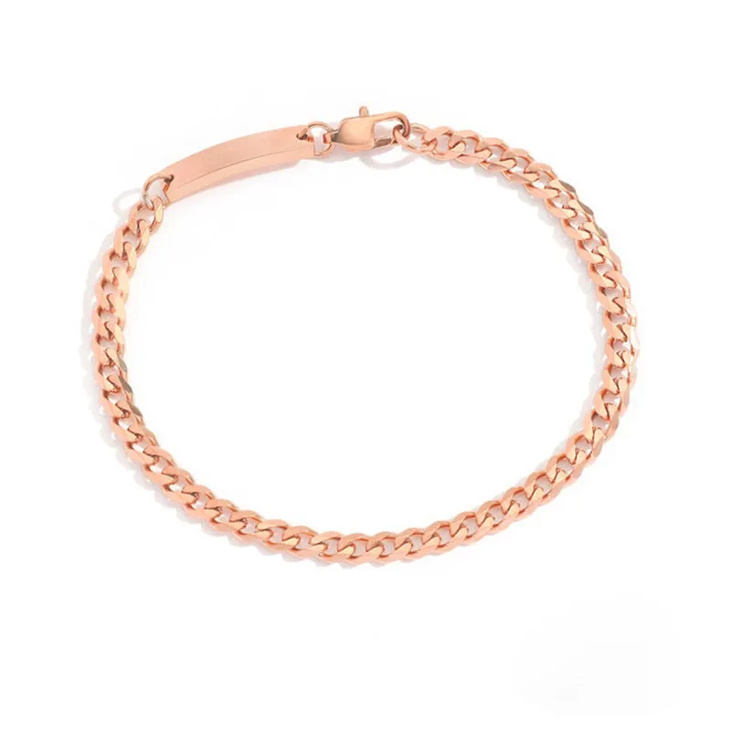 Wholesale Stainless Steel Gold Plated Fashion Cuban Bracelet