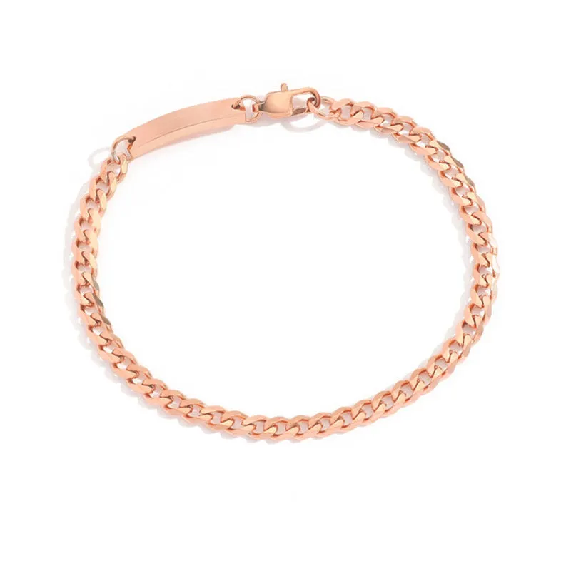 Wholesale Stainless Steel Gold Plated Fashion Cuban Bracelet