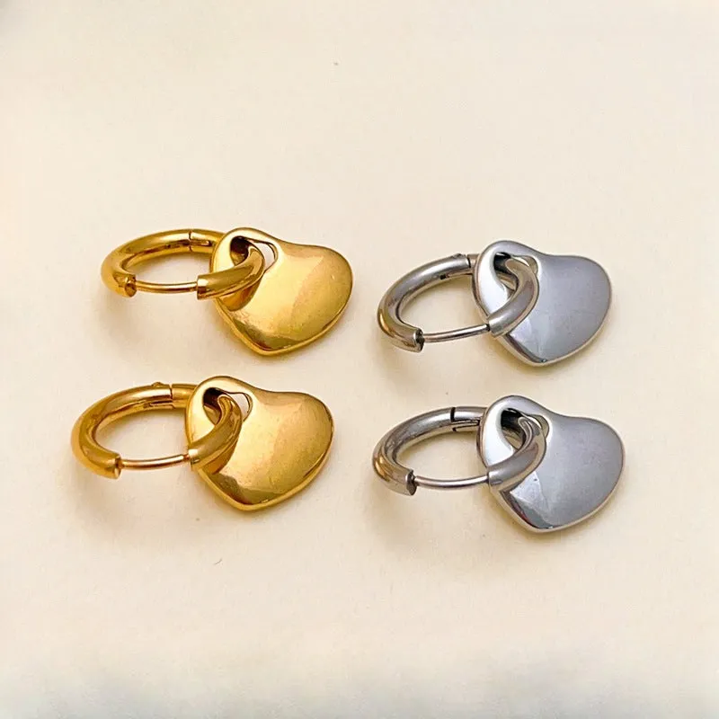 Wholesale Stainless Steel Heart Shape Drop Earrings