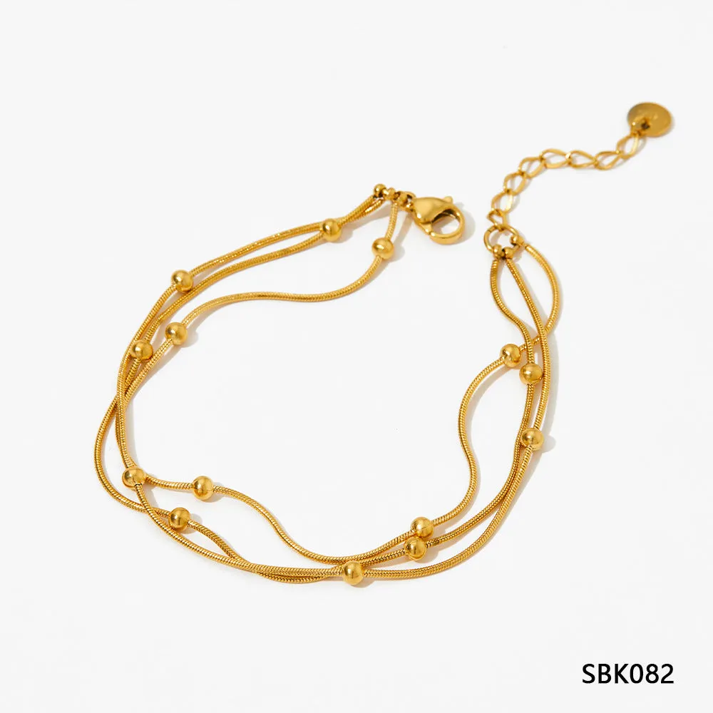 Wholesale Stainless Steel Stacked Electroplated Bracelets