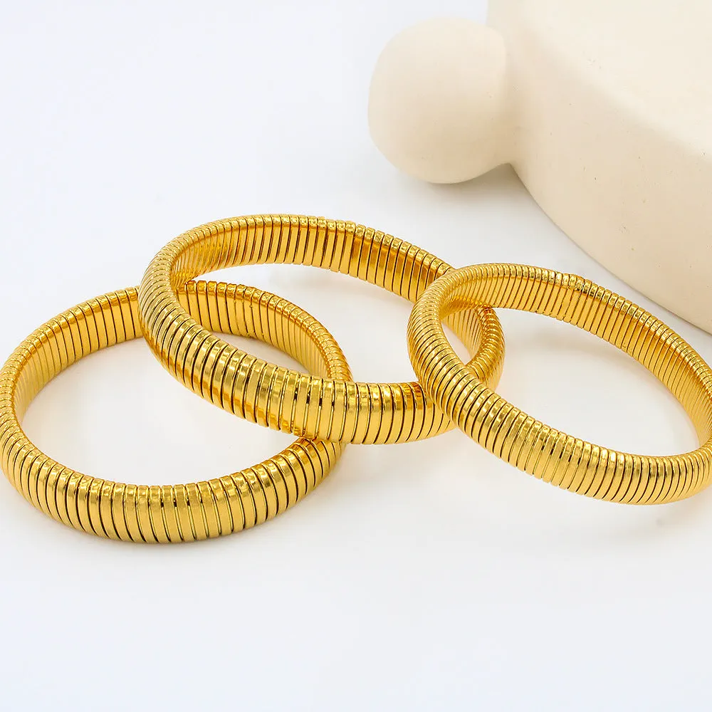 Wholesale Stainless Steel Stretch Stainless Steel 18K Gold Bracelet