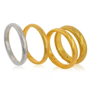 Wholesale Stainless Steel Stretch Stainless Steel 18K Gold Bracelet