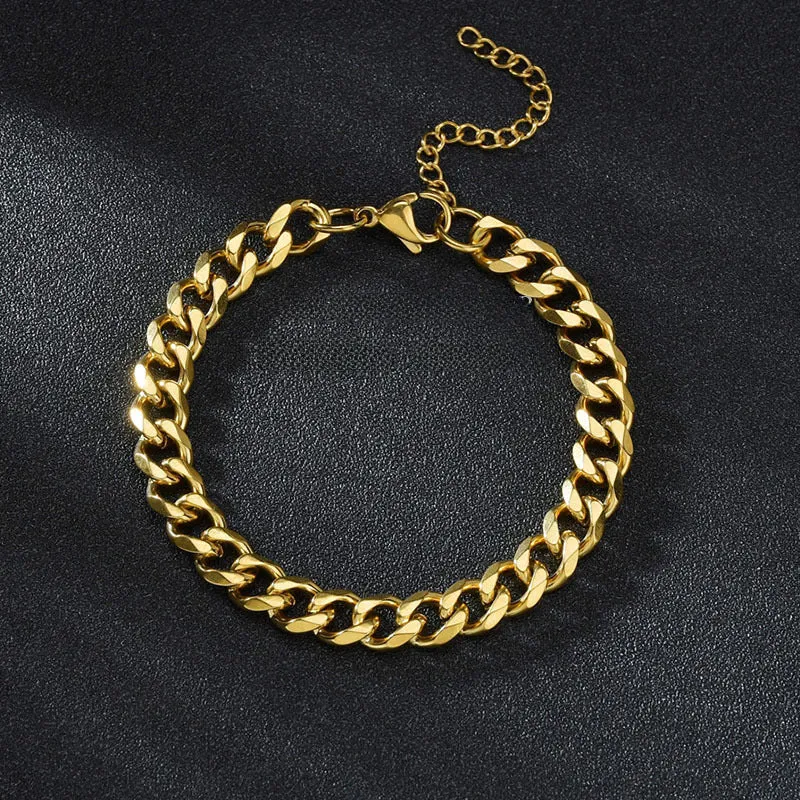 Wholesale Stainless steel stylish six-sided polished Cuban chain