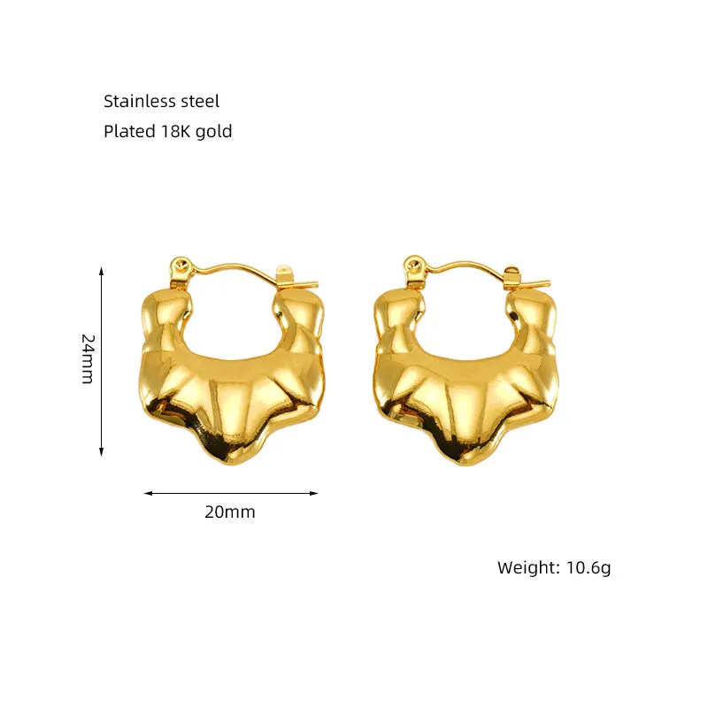 Wholesale Stainless Steel Vintage Trkiye Love Eyes Horn Bag Earrings
