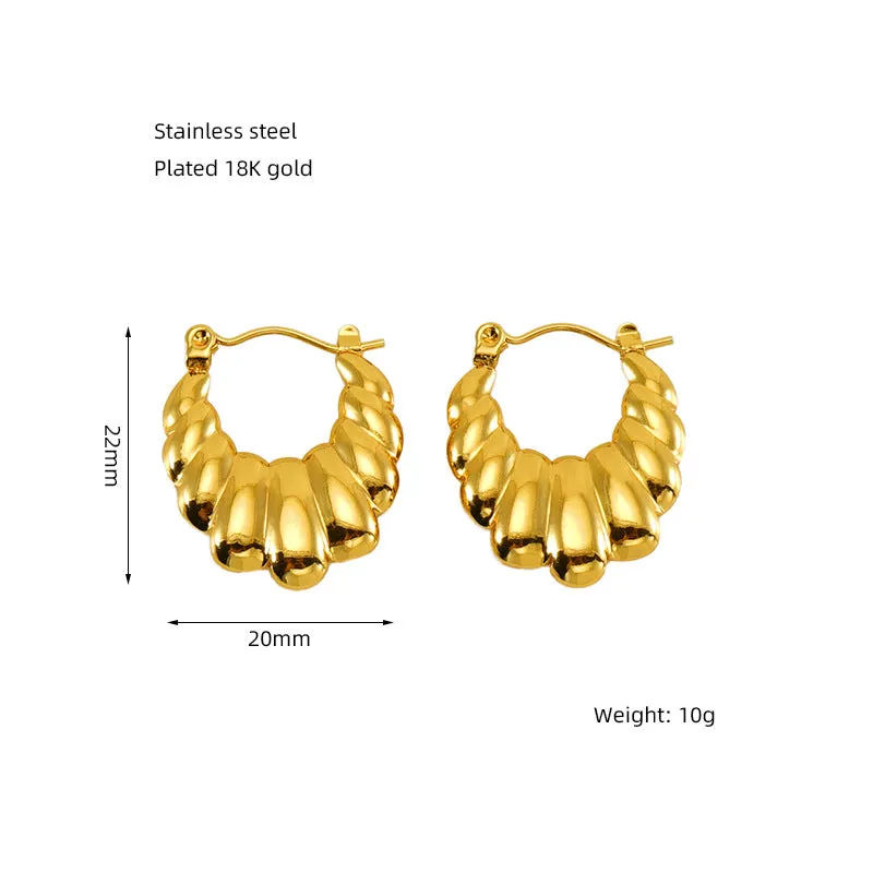 Wholesale Stainless Steel Vintage Trkiye Love Eyes Horn Bag Earrings