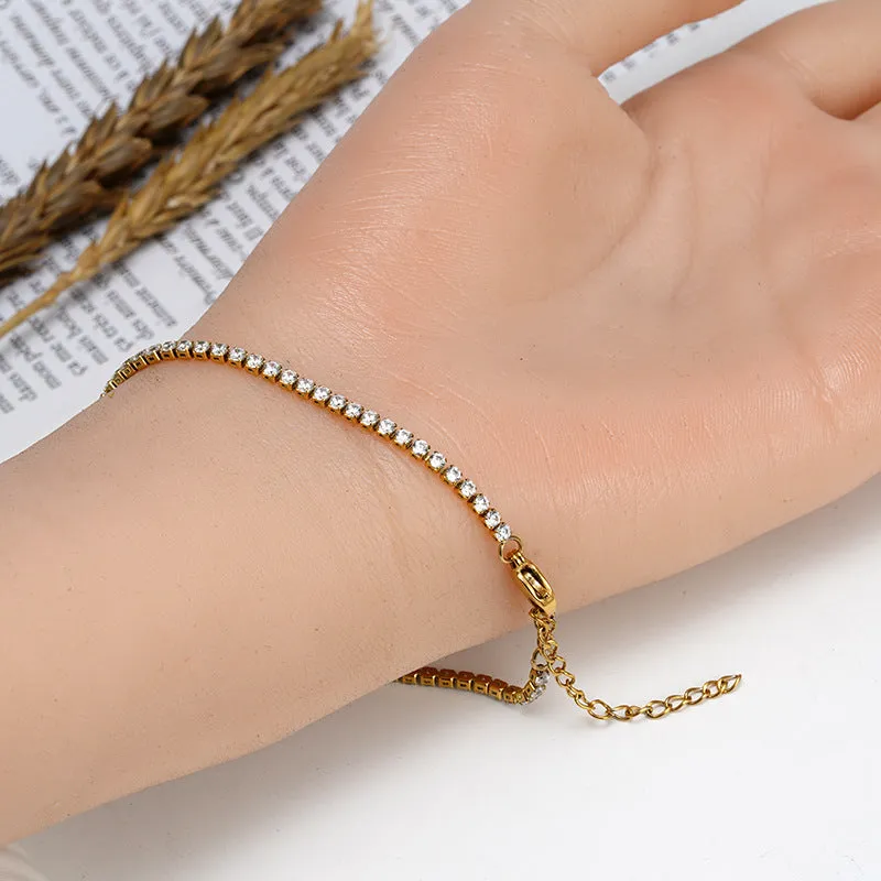 Wholesale Stainless Steel Zirconia Stone Claw Chain Bracelet