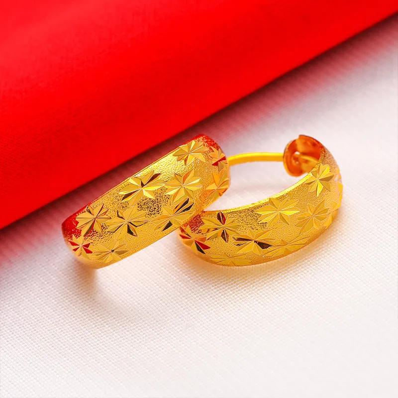 Wholesale star gold plated round ear buckle
