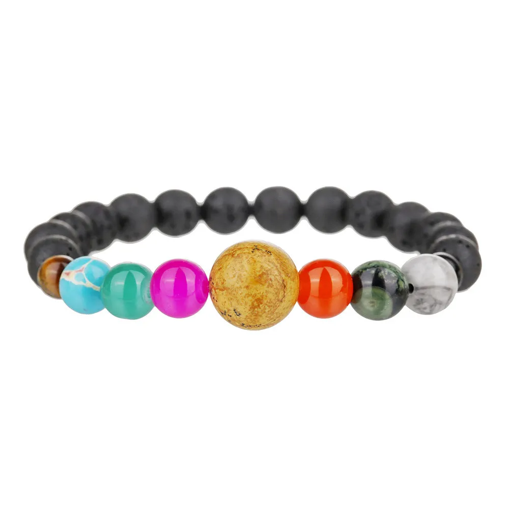 Wholesale Starry sky galaxy bracelet volcanic stone lapis lazuli eight galaxies bracelet