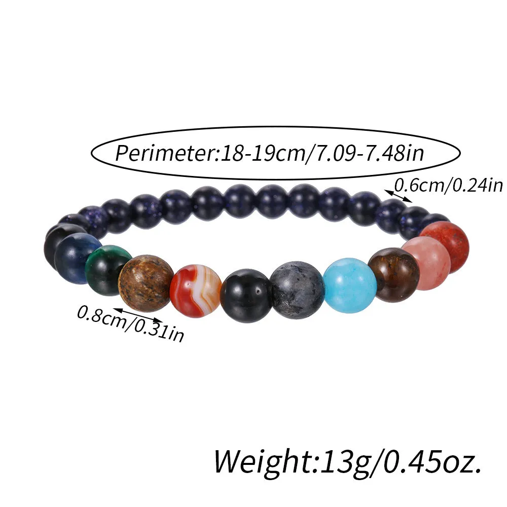 Wholesale Starry sky galaxy bracelet volcanic stone lapis lazuli eight galaxies bracelet
