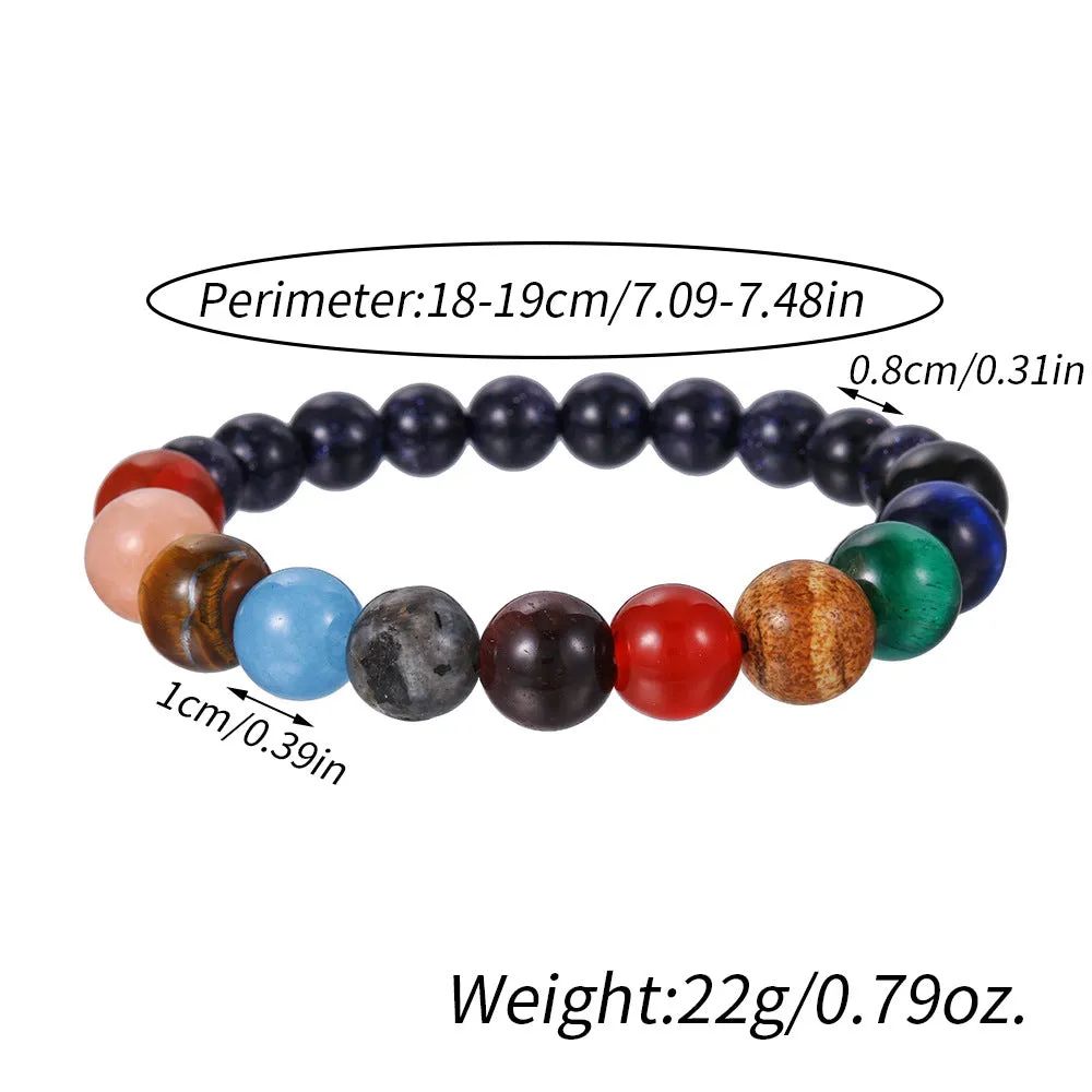Wholesale Starry sky galaxy bracelet volcanic stone lapis lazuli eight galaxies bracelet