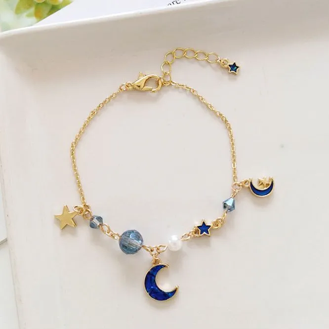 Wholesale Stars and Moon Accompany Niche Stars and Moon Bracelet