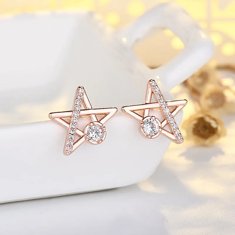 Wholesale Stars Cute Copper Earrings