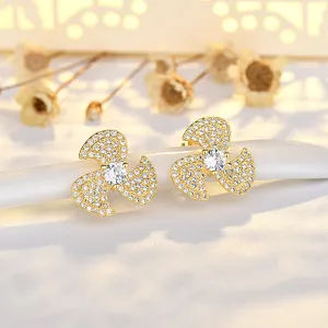 Wholesale Sterling Silver Pinwheel Copper Stud Earrings