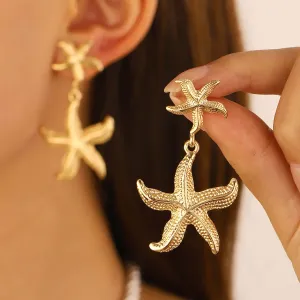 Wholesale Summer Retro Ocean Earrings Starfish Pendant