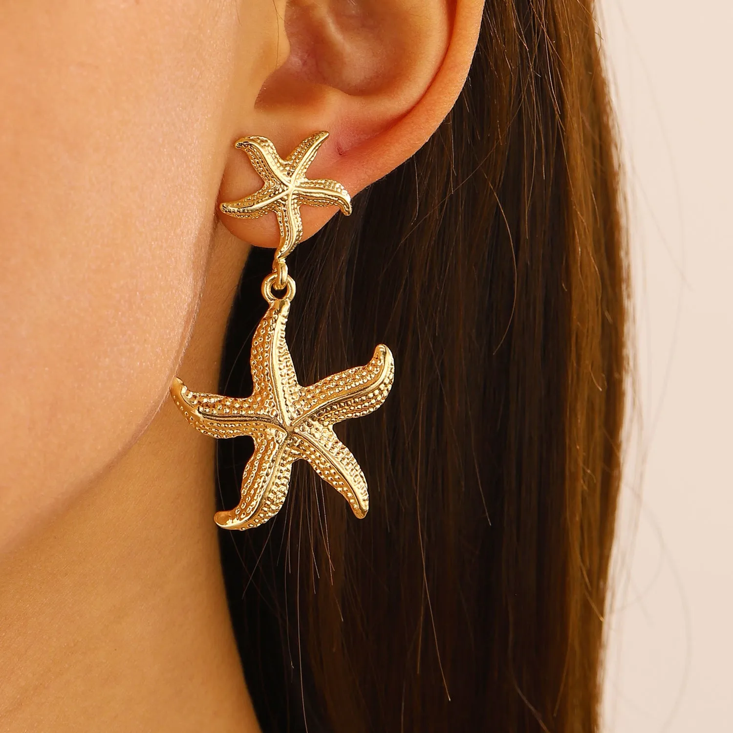 Wholesale Summer Retro Ocean Earrings Starfish Pendant