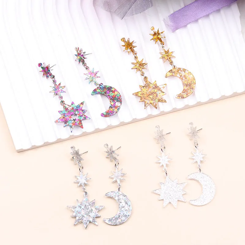 Wholesale Sun Moon Series Acrylic Earrings