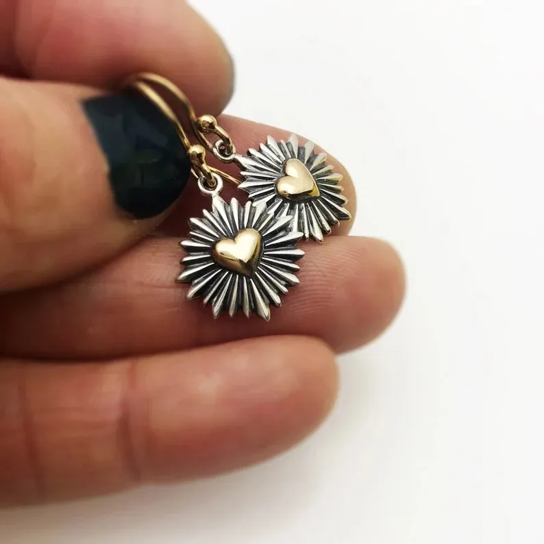 Wholesale Sunflower Heart Alloy Earrings