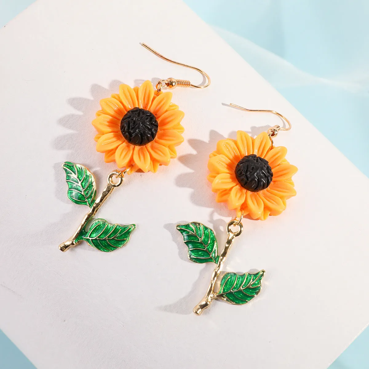 Wholesale Sunflower Resin Alloy Earrings