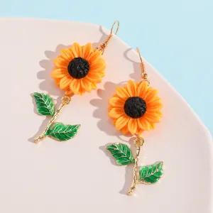 Wholesale Sunflower Resin Alloy Earrings