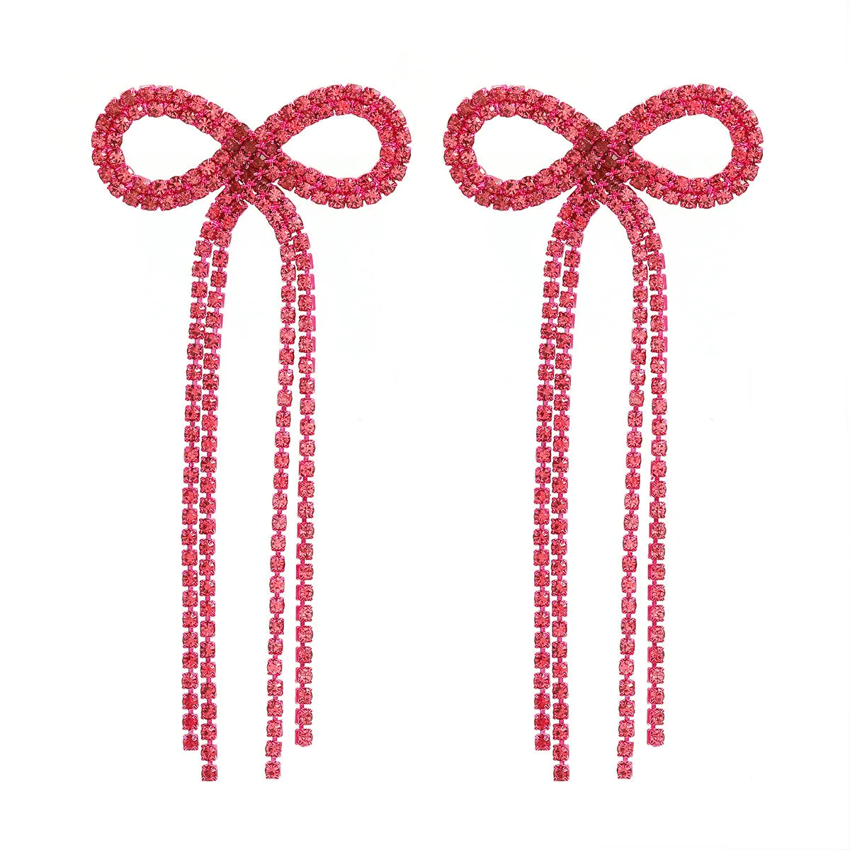 Wholesale Super Flash Claw Chain Bow Tassel Earrings