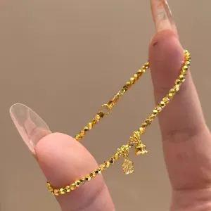 Wholesale Super shiny gold lily of the valley flower bracelet beaded hand jewelry