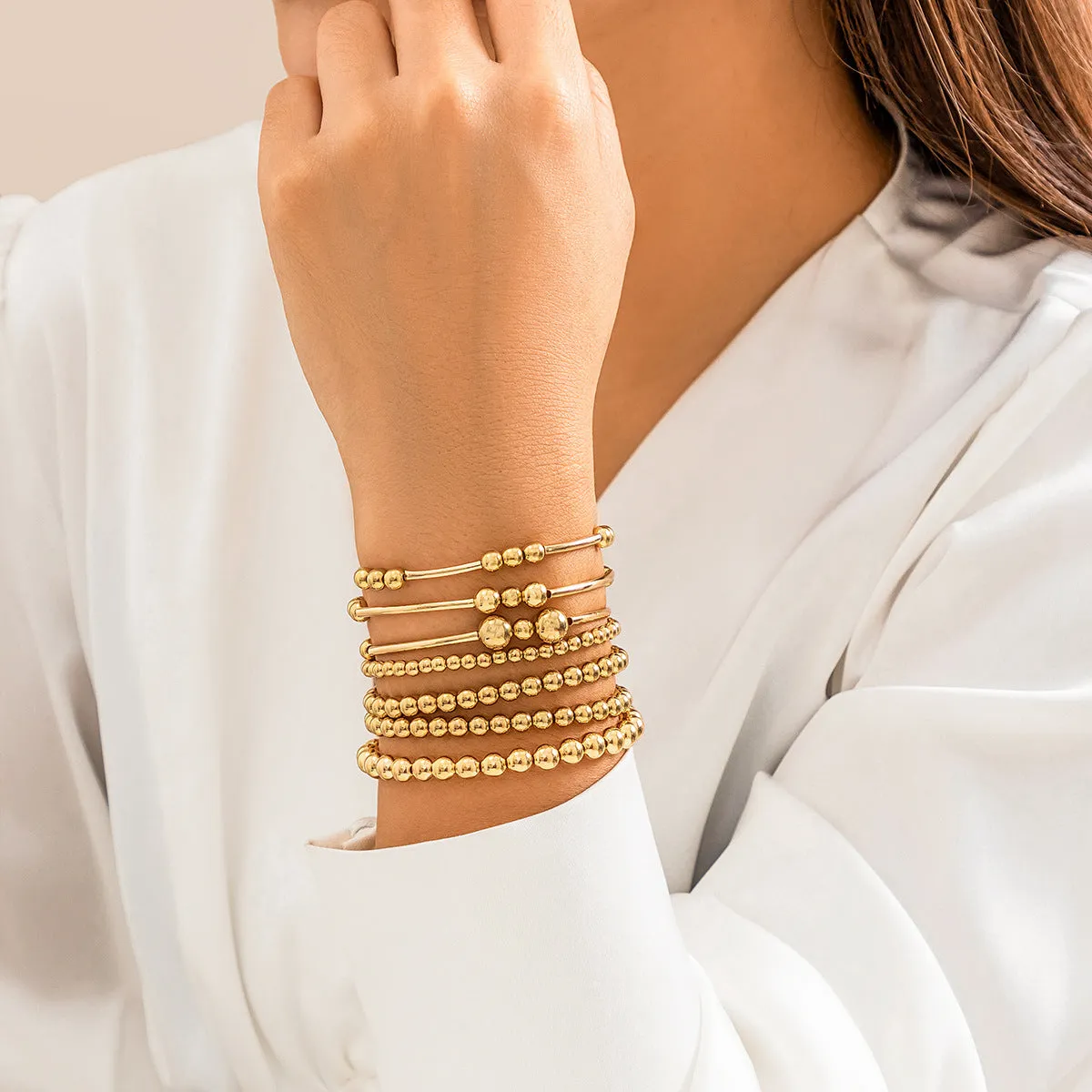 Wholesale Sweet Cool Beaded Love Alloy Bracelet Set