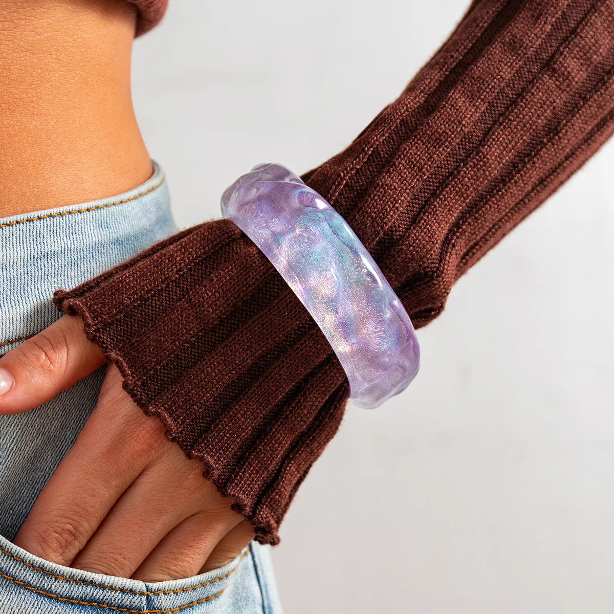 Wholesale sweet cool ins wind glitter wide bracelet