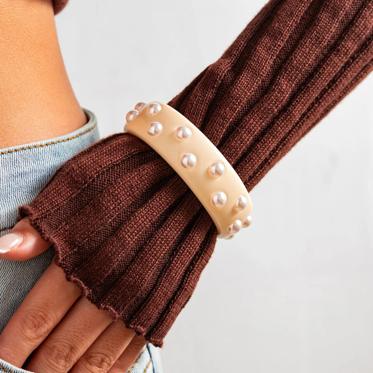 Wholesale sweet cool ins wind glitter wide bracelet