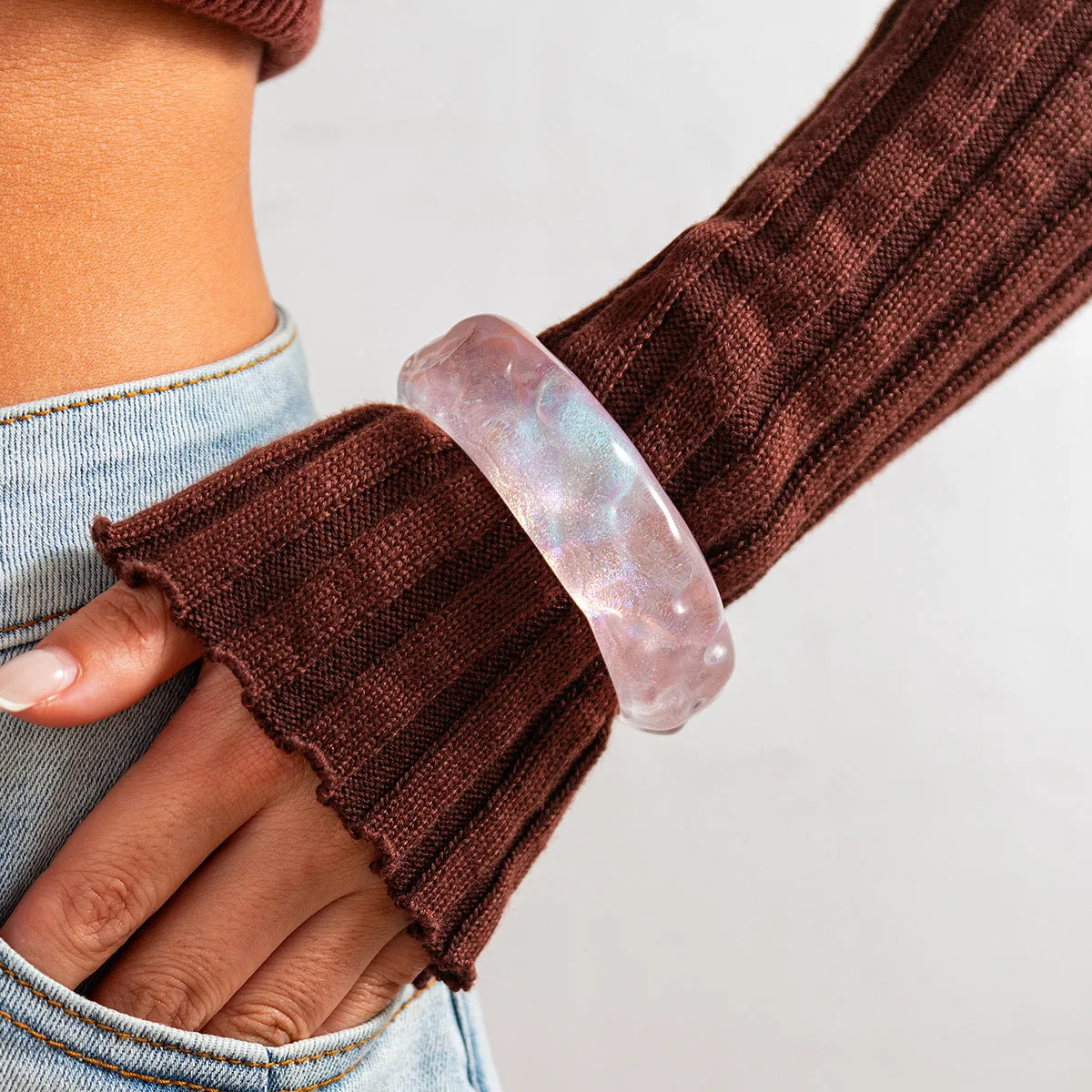 Wholesale sweet cool ins wind glitter wide bracelet