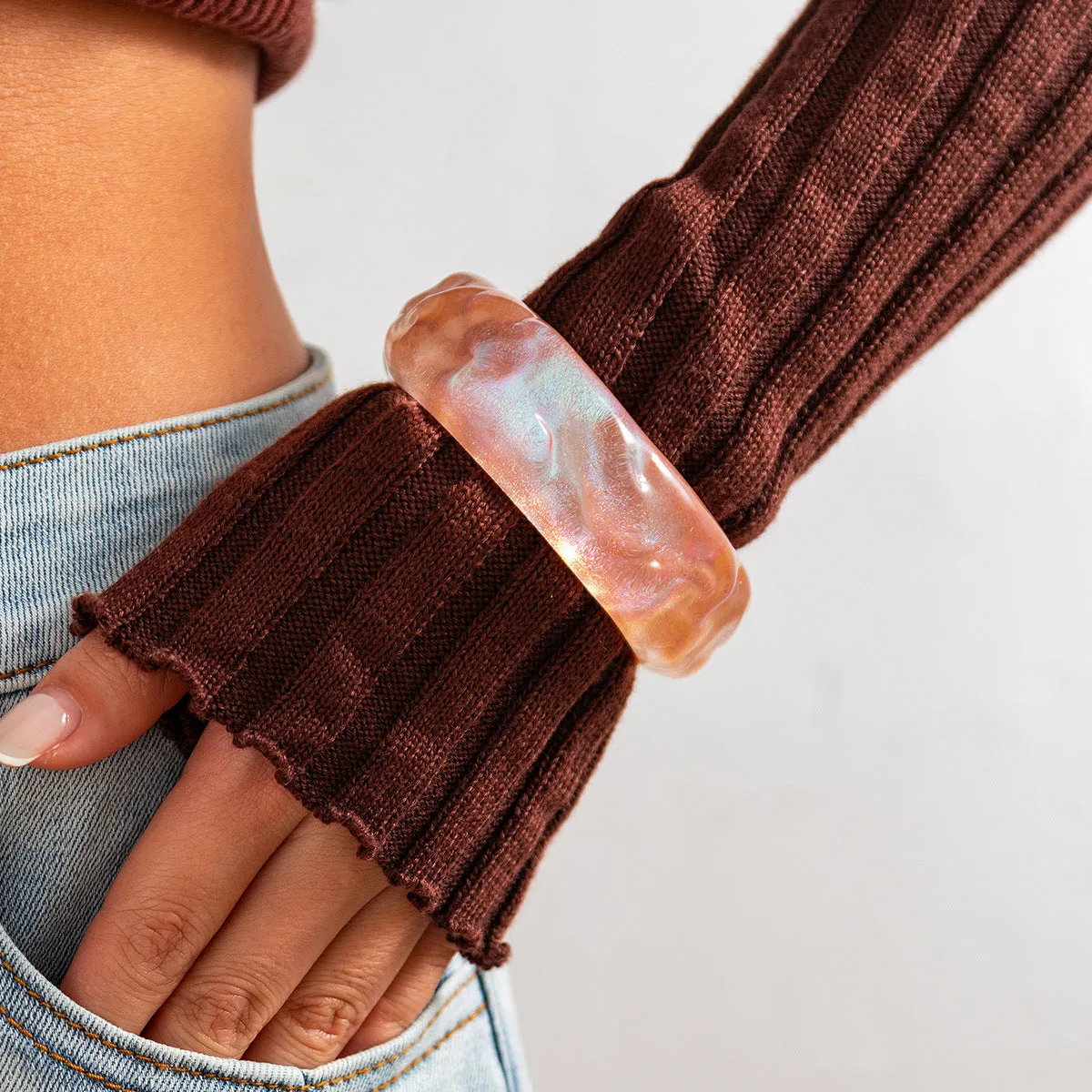 Wholesale sweet cool ins wind glitter wide bracelet