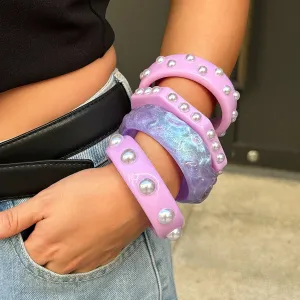 Wholesale sweet cool ins wind glitter wide bracelet
